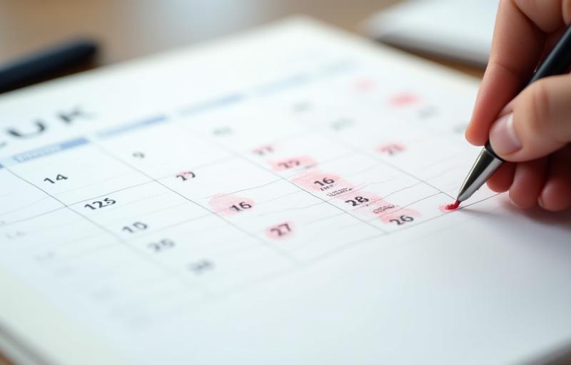Calendar showing contest start and end dates highlighted